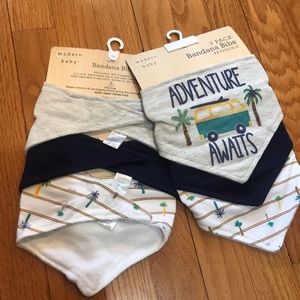NWT 3 Pack Modern Baby Beach Bandanna Bibs
